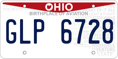 OH license plate GLP6728