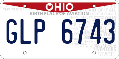 OH license plate GLP6743