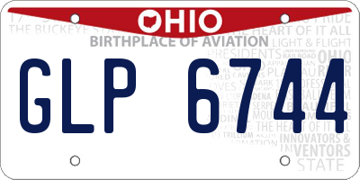 OH license plate GLP6744