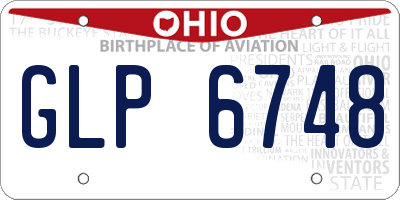 OH license plate GLP6748