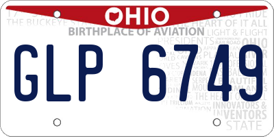 OH license plate GLP6749
