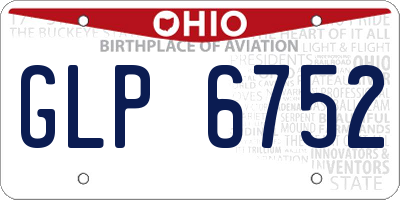 OH license plate GLP6752