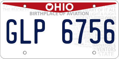 OH license plate GLP6756