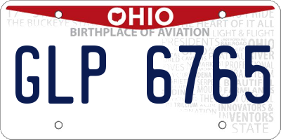 OH license plate GLP6765