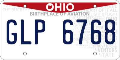 OH license plate GLP6768