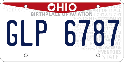 OH license plate GLP6787