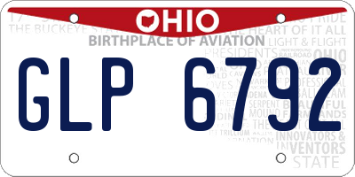 OH license plate GLP6792