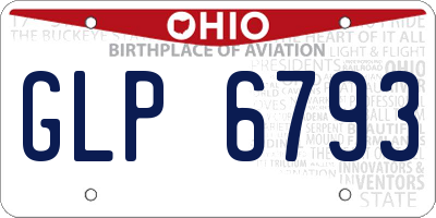 OH license plate GLP6793