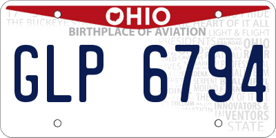 OH license plate GLP6794