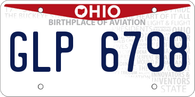 OH license plate GLP6798