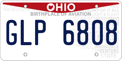 OH license plate GLP6808