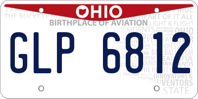 OH license plate GLP6812