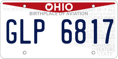 OH license plate GLP6817
