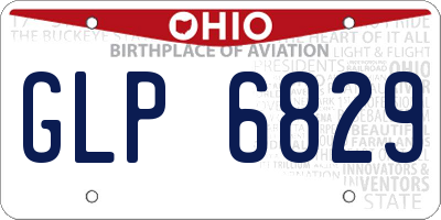 OH license plate GLP6829