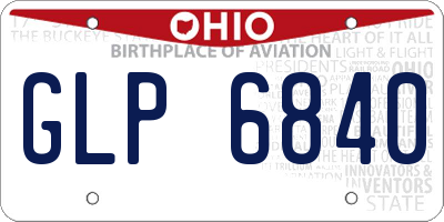 OH license plate GLP6840