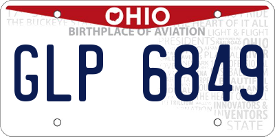 OH license plate GLP6849