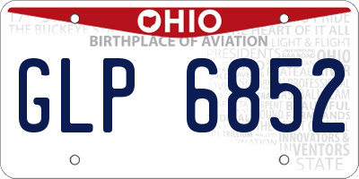 OH license plate GLP6852