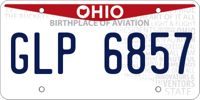 OH license plate GLP6857