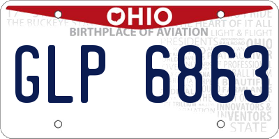 OH license plate GLP6863