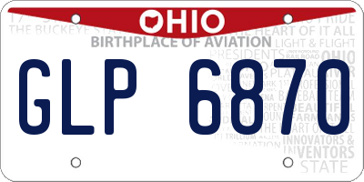 OH license plate GLP6870