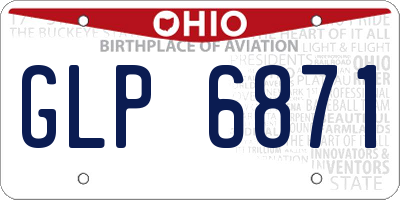OH license plate GLP6871