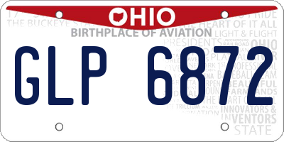 OH license plate GLP6872