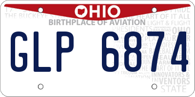 OH license plate GLP6874