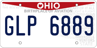 OH license plate GLP6889