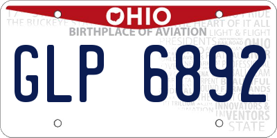 OH license plate GLP6892