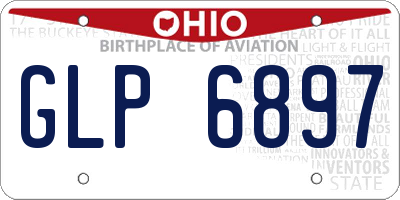 OH license plate GLP6897