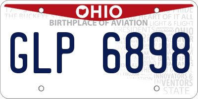 OH license plate GLP6898