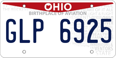 OH license plate GLP6925