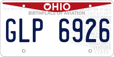 OH license plate GLP6926