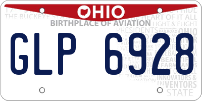 OH license plate GLP6928