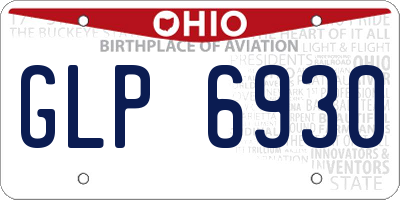 OH license plate GLP6930