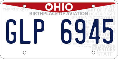 OH license plate GLP6945