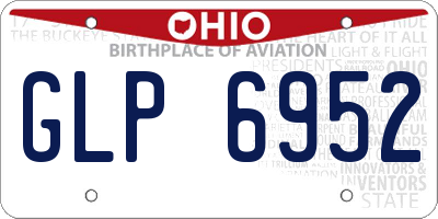 OH license plate GLP6952