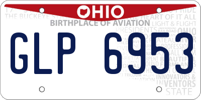 OH license plate GLP6953