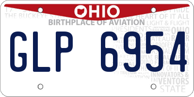 OH license plate GLP6954