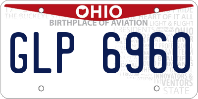 OH license plate GLP6960