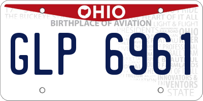OH license plate GLP6961