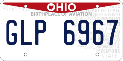 OH license plate GLP6967