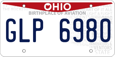 OH license plate GLP6980