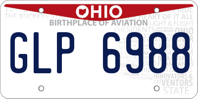 OH license plate GLP6988