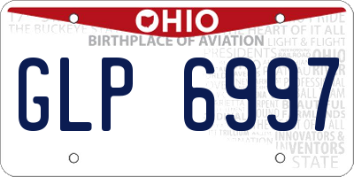 OH license plate GLP6997