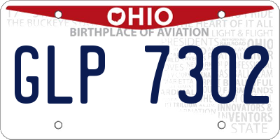 OH license plate GLP7302