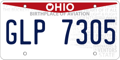 OH license plate GLP7305