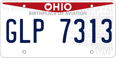 OH license plate GLP7313