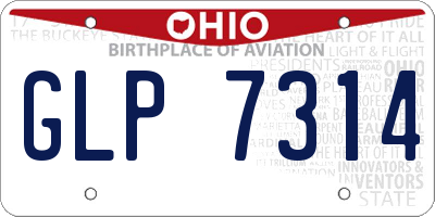 OH license plate GLP7314