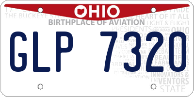 OH license plate GLP7320